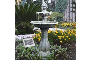 AMUR Garden Fountain, 230 V Decorative Water Fountain, Bird Bath, Waterfall, Garden Light, Pond Pump, Water Fountain for Garden / Patio / Balcony, Very Decorative