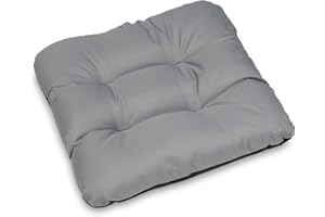 SuperKissen24. Set de 4 Cojines de Asiento - Cojín de Silla 45x45 cm para Interior y Exterior Cómodo e Impermeable para Muebles de Jardin, Terraza, para Suelo - Gris