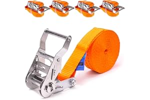 INDUSTRIE PLANET Lot de 4 sangles d'arrimage à cliquet - 2000 kg - 4 m - 1 pièce - 35 mm