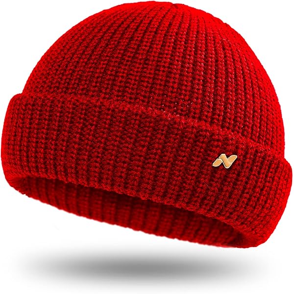 TOP-EX Oversized L/XL/XXL 100% Merino Wollen Beanie Fleece Gevoerde Hoed Warm voor Koud Weer Winter, Rood, XL/XXL