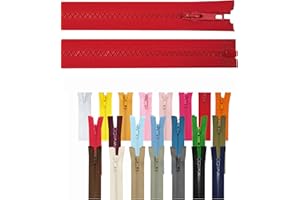 IHS RANGE Reißverschluss teilbar Jackenreißverschluss Kunststoff Krampe Zähne grob 5mm Jacken Mantel Taschen Rot 40cm