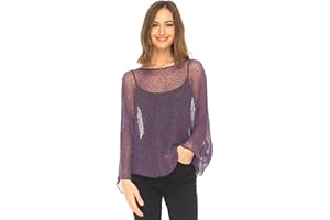 SHU-SHI - Camicetta Trasparente - Effetto a Maglia - Donna