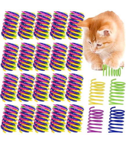 Katzenspielzeug Federkegel 40 Stück , Bunte Spiral Produktbild-Vorschau 6