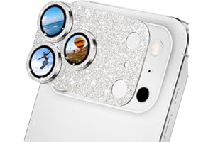 CloudValley Für iphone 17 Pro Kamera Schutz Glitzer, Hervorragender Linsenschutz, Funkelnd, Stilvoll und Elegant, Perfekte Passform für iPhone 17 Pro, Doppelschicht AR+AF, Blendfrei, Glitzer Silber
