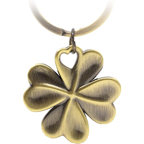 FABACH Portachiavi con angelo custode a 3 stelle con incisione – Buona fortuna portachiavi quadrifoglio portafortuna fidanzata Buon successo – regalo portafortuna esame – Du schaffst das, argento, 1