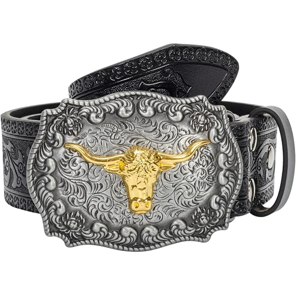 Western Belt Strap Cowgirl Cowboy 1.5in PU Leather Unisex Adjusts 27-29in Western Cowgirl Belt PU Leather Removable Buckle for Women  main image 2
