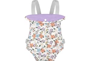 GAGAKU Muñeca Transporte Doll Carrier Delantera y Trasera de Bebé de Algodón para Niños - Rosa Flores