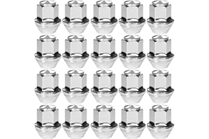 GAsupply 20pcs M12x1.5 One-Piece Tapered Seat Alloy Wheel Nuts with 19 Hex, Compatible with Most Ford Focus Fiesta Fusion Escort Mondeo Kuga C-max, Closed End Lug Nuts (Chrome)