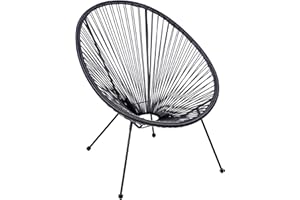 Hortan Sedia Relax Acapulco Con Seduta A Corde Intrecciate E Struttura In Acciaio Rinforzato, Per Arredo Salone, Soggiorno, Terrazzo e