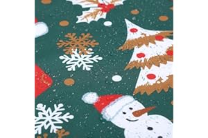 LuxFocus Świąteczne ubrania stołowe na prostokątne stoły wewnątrz i na zewnątrz pokrowce na stół wodoodporny bałwan dekoracyjny obrus na imprezę jadalnię bankiet dom zielony 137 x 180 cm