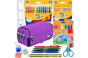 Coleset Estuches Grandes Utiles 3 Cremalleras Kawaii Infantil Primaria Pack Materiales Escolares para Colegio Vuelta al Cole