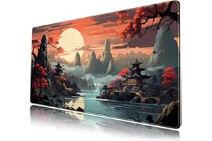MECHANICAL CATTLE Japoński zachód słońca, podkładka na biurko, duża podkładka pod mysz, Japonia, gamingowa podkładka pod mysz XXL, pod komputer, laptop i klawiaturę 80 x 40 cm, antypoślizgowa gumowa dekoracja biurka