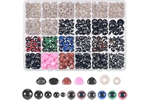 MumdoYAL 600 Pieces Plastique Yeux De Sécurité Amigurumi, Yeux Crochet, Yeux Amigurumi, Yeux Pour Peluche Crochet, Yeux Peluche, Pour Poupée, Jouets, Bricolage