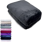 HTE Soft Microfiber Blanket for Sofa and Bed, Super Warm for Adults and Children, Wrinkle-Free (Black, 130 x 160 cm)