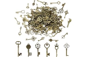 LWMLWM 150 Pezzo Chiavi Vintage Decorativo Misto Vecchio Bronzo Chiavi Antiche Vintage Gadget per Matrimonio Decorativo Antico Decorativo Ciondoli per Collane