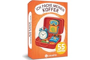 LIKARTO Ich packe Meinen Koffer Spiel für Kinder - Spieleklassiker für Zuhause & unterwegs - Familienspiel & Lernspiel - Geschenk für Mädchen & Jungen - Spiele ab 4, 5, 6, 7, 8, 9 Jahre