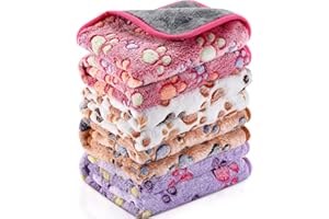 Namalu 4 Couvertures pour Cochon d'Inde en Polaire Lavables Imperméables Doublures pour Cages Absorbantes Tapis de Couchage Réutilisable pour Animaux de Compagnie (Empreinte de Patte, 60 x 40 cm)