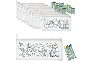Partituki 20 Astucci da Colorare e 20 set di 5 Pastelli a Cera Colorati Certificato CE di Non Tossicità. Gadget Dettagli per i Compleanni dei Bambini