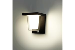 FLORNIA Lampa zewnętrzna z czujnikiem ruchu lampa zewnętrzna LED, oświetlenie zewnętrzne, ciemnoszare, zewnętrzne, odporne na warunki atmosferyczne, lampa drzwiowa do ogrodu, 220-240 V, 4000 K, 13,5