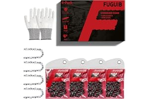 FuGuiB 4-Pack 12 Zoll Sägeketten 3/8'' 1,1 mm 44 TG 30 cm Schwert, Ketten für Kettensägen,Austauschbare Kettensäge Kette, Kompatibel mit Stihl MS251, MS170, MS172,MS250, MS180 C-BE