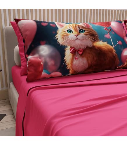 Lenzuola Queen Size Per Bambini SDIII Con Fragole: Set Morbido In Microfibra (4 Pezzi) Antipiega E Resistente