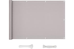 QINGLV Pantalla De Balcón Jardín Protector 60x1000cm Revestimiento para Balcón Resistente Al Viento Y Al Agua Tela Privacidad para Balcon para Jardín Balcón Terraza -Gris Claro