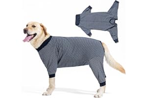 LIANZIMAU Hundebody nach OP Hündin Rüde - Langärmeliger OP Body Hund Kastration Hündin Leckschutz Hund für Große und Mittelgroße Hunde Einteiler Operation Erholungsanzug, Halskrause Alternative