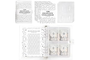 MEANJU 100 Savings Challenge, Saving Challenge Binder Cash Budget Binder, Classeur de 5 050 € avec Enveloppe pour Planificateurs Budgétaires et Économiseurs d'Argent