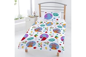Coco Moon In The Night Garden Reversible Junior Bed Size Duvet Cover and Pillow Set for Kids Ideal Prime Gift