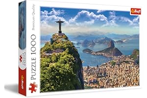 Trefl - Puzzle Rio de Janeiro, Brazylia - 1000 Elementów, Widok na Miasto, Wzgórze, Widok z Lotu Ptaka, Układanka DIY, Kreatywna Rozrywka, Prezent, Puzzle Klasyczne dla Dorosłych i Dzieci od 12 Lat