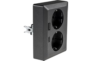 ChiliTec MILOS Schutzkontakt-Steckdose 2-fach Doppel Steckdose 1 auf 2 Unterputz Einbau in einer UP-Dose 250V 16A mit USB-A U