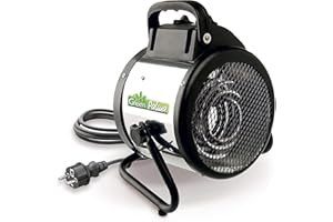 ‎BIO GREEN BioGreen Elektro-Gewächshausheizung Palma mit manuellem Thermostat | IPX4 spritzwassergeschützt, energiesparend | 163 m³/h Luftumwälzung | 2000 Watt
