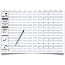 Format A1 84x59.4cm Calendrier Permanent Gigatime A1 - 84x59,4 Cm, Effaçable, Avec Marqueur - Version Anglaise Format A1 84x59cm