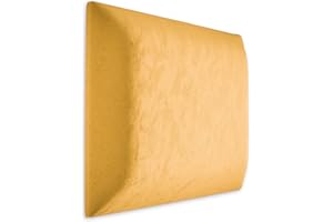 Muralo Wandkissen Polsterpaneel für Schlafzimmer und Wohnzimmer Wandpolster Bettkopfteil Lendekissen Modern Luxus Paneel Gepolstert (30 cm x 30 cm, Gelb)