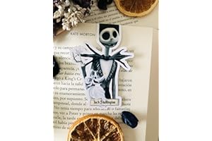 Acariciando Papel Con Historias Marcapáginas magnéticos artesanales inspirados en Harry Potter,Disney,Star Wars,Videojuegos,Animales Fantásticos (Jack Skeleton Skellington Pesadilla antes de Navidad)