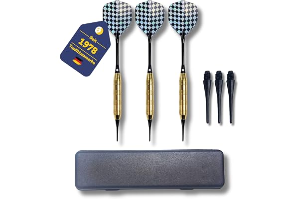 Best Sporting Safety Fortune - Lot de 3 fléchettes avec Pointe en Plastique et Manchon en Laiton - 16, 18 ou 21 g - avec Pointes de Rechange et étui