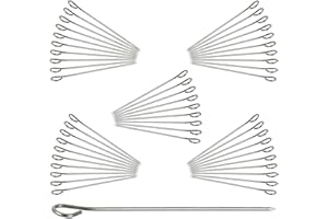 Relaxdays Juego Pinchos Barbacoa, Acero Inoxidable, 11 cm, 50 Unidades