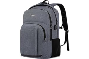 YIORMIOR Zaino Scuola Superiore Media, Zaino Uomo Donna Zaino Università Per PC Portatile 15.6 Pollici con Porta di Ricarica USB