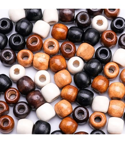 Kit De Perle - Limics24 - Pièces Perles Bois Rondes Naturelle Taille