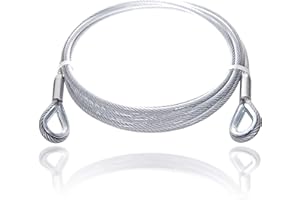 DRAHTSEILE24 Câble métallique 24 avec cosses - Câble en acier gainé - Câble à boucle, câble en acier, câble de sécurité - Épaisseur : 8 mm (6 à 8) - Longueur : 3 m