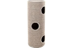 Rascador para Gatos – Torre para Gatos Flamingo Greta – 38x38x100 cm – con 3 Pisos, Superficie de sisal y Cojines mullidos
