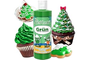‎FIDTON Lebensmittelfarbe Flüssig 160 ml - Fidton Große Kapazität Hochkonzentrierte Food Coloring für Tortendekoration, Flüssige Lebensmittelfarbe für Fondant, Makronen, Donut, Muffins - Grün