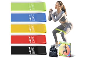 JAKKOFOXX Resistance Loop Exercise Bands, Resistance Bands Exercise Bands for Home Fitness, Stretching, Strength Training, Physical Therapy,Elastic Workout Bands for Women Men Kids, Set of 5
