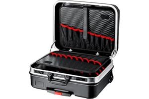 KNIPEX Werkzeugkoffer "BIG Basic Move", leer, mit Rollen, Teleskopgriff, 54 Steckmöglichkeiten, 33 l Volumen, Werkzeugtrolley, 00 21 06 LE