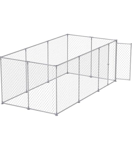 The Living Store Hundezwinger Mit Dach Und Tür Grau 2x2x2 M Verzinkter