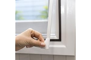 NeatiEase - Mosquitera para ventanas magnéticas, máx. 150 x 180 cm, marco magnético para mosquitera, lavable, color blanco, no requiere perforación, ignífugo y resistente al agua