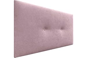 DHOME Cabecero de Polipiel o Tela Acualine Liso con Botones Tapizado de Alta Gama Cabezal Lujo Cama Dormitorio Moderno Acolchado (Tela Salmón, 90x50cm (Camas 80/90))