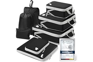 SAMFOLK Koffer Organizer Packing Cubes Compression 8 Stück, Wasserdicht PackwüRfel Koffer Organizer Set,Travel Essentials Kofferorganizer FüR HandgepäCk Koffer Und Rucksack