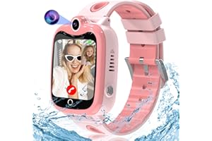 Kesasohe 4G Reloj Inteligente Niño, Smartwatch Niños con GPS y Llamadas HD Video Llamada SOS Chat SMS 7 Juego Cámara Despertador IP68 Impermeable Modo Clase, Reloj GPS Niños con Tarjeta Nano SIM