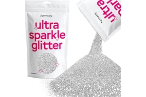 Hemway Ultra Étincelle Glitter Argent 100 g / 0,35 oz multi-usages résine époxy Arts & Crafts cosmétiques Safe corps cheveux visage Nail Art Beauté Fleurs Weddings Poudre poussière premium